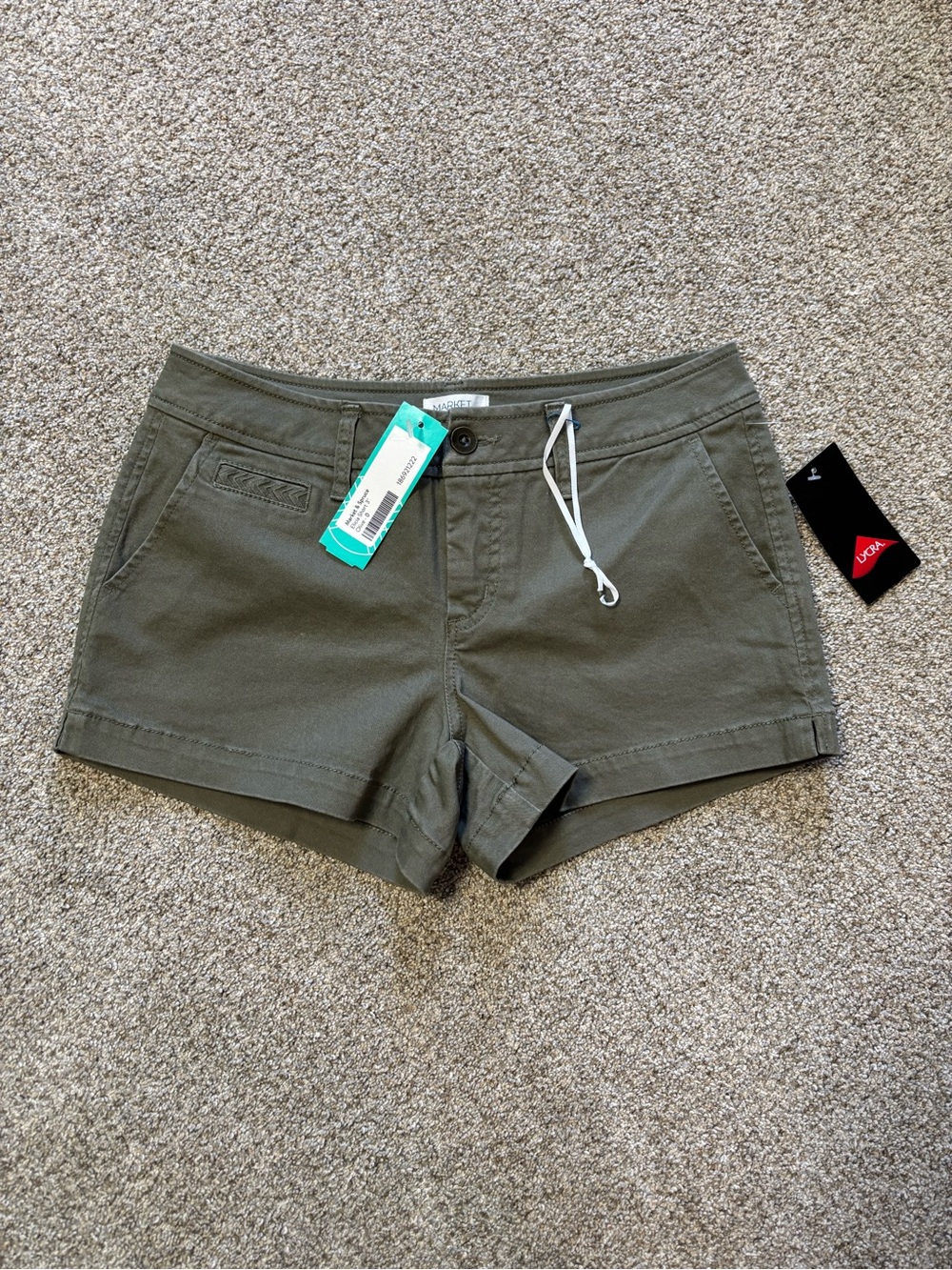 Market & Spruce Elicia Olive Green Women's Shorts size 0 NWT
